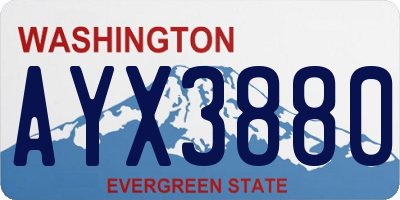 WA license plate AYX3880