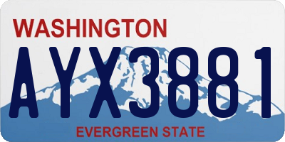 WA license plate AYX3881