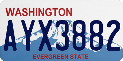 WA license plate AYX3882