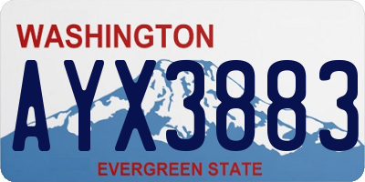 WA license plate AYX3883