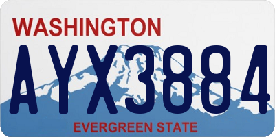 WA license plate AYX3884