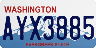 WA license plate AYX3885