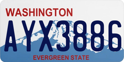 WA license plate AYX3886