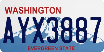 WA license plate AYX3887