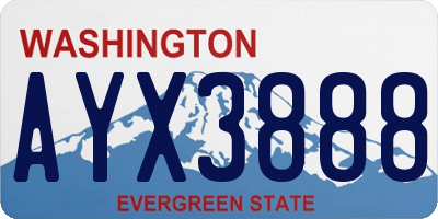 WA license plate AYX3888