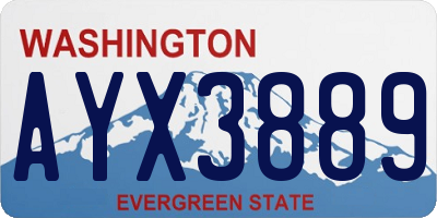 WA license plate AYX3889