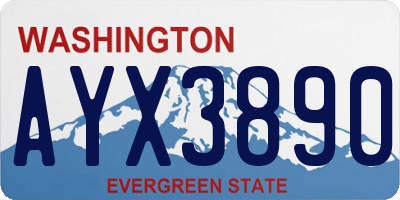 WA license plate AYX3890