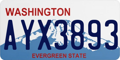 WA license plate AYX3893