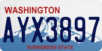 WA license plate AYX3897