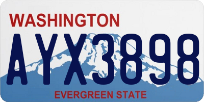 WA license plate AYX3898