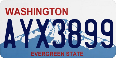 WA license plate AYX3899