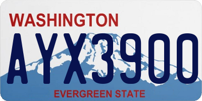 WA license plate AYX3900