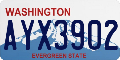 WA license plate AYX3902