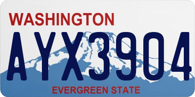 WA license plate AYX3904