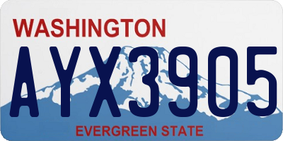 WA license plate AYX3905