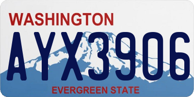 WA license plate AYX3906