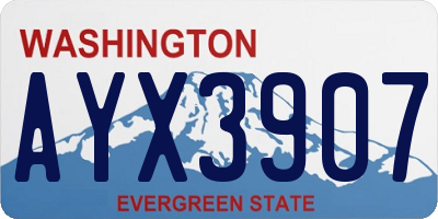 WA license plate AYX3907