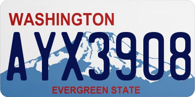 WA license plate AYX3908