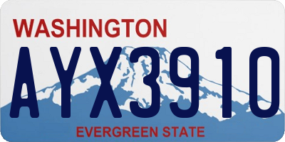 WA license plate AYX3910