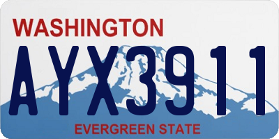 WA license plate AYX3911