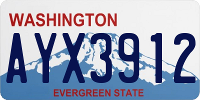 WA license plate AYX3912