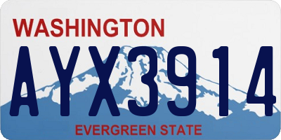 WA license plate AYX3914