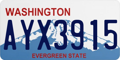 WA license plate AYX3915