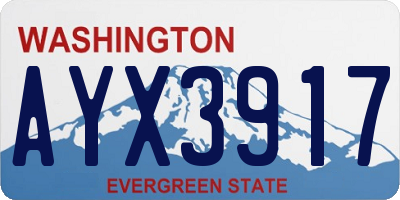 WA license plate AYX3917