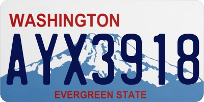 WA license plate AYX3918