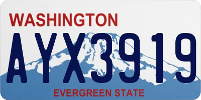 WA license plate AYX3919