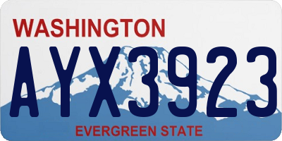 WA license plate AYX3923