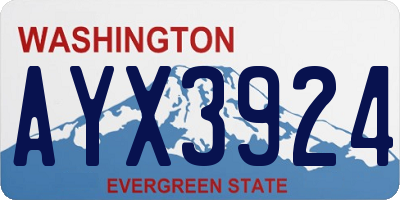 WA license plate AYX3924