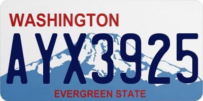 WA license plate AYX3925