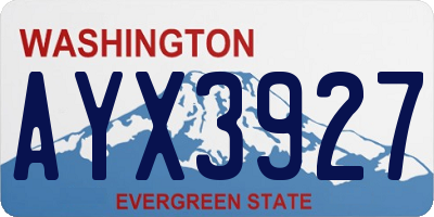 WA license plate AYX3927