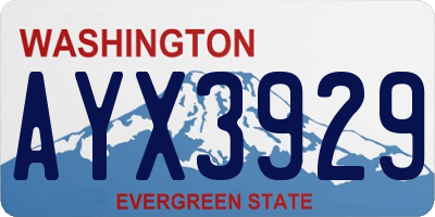 WA license plate AYX3929