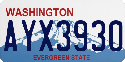 WA license plate AYX3930