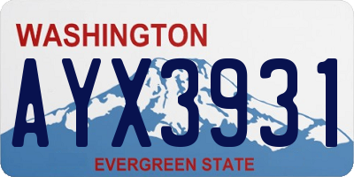 WA license plate AYX3931