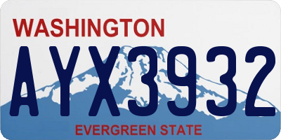 WA license plate AYX3932