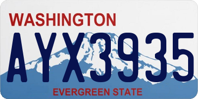 WA license plate AYX3935