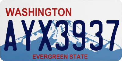 WA license plate AYX3937