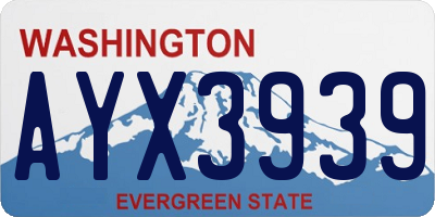 WA license plate AYX3939