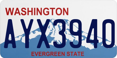 WA license plate AYX3940