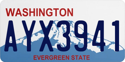 WA license plate AYX3941