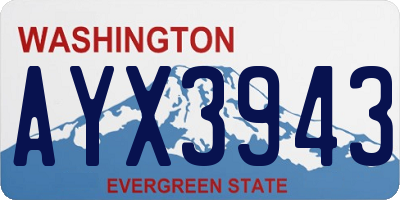 WA license plate AYX3943