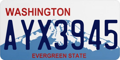 WA license plate AYX3945