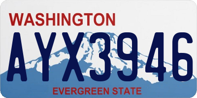 WA license plate AYX3946