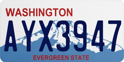 WA license plate AYX3947