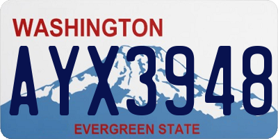 WA license plate AYX3948