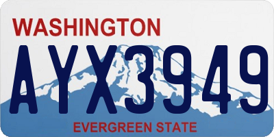 WA license plate AYX3949