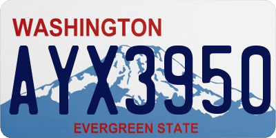 WA license plate AYX3950